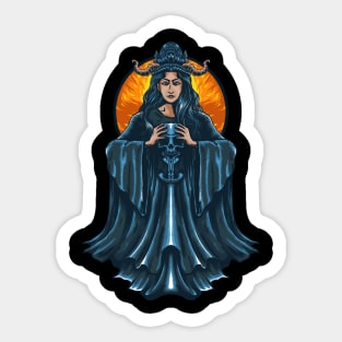 Woman Devil Illustration Sticker